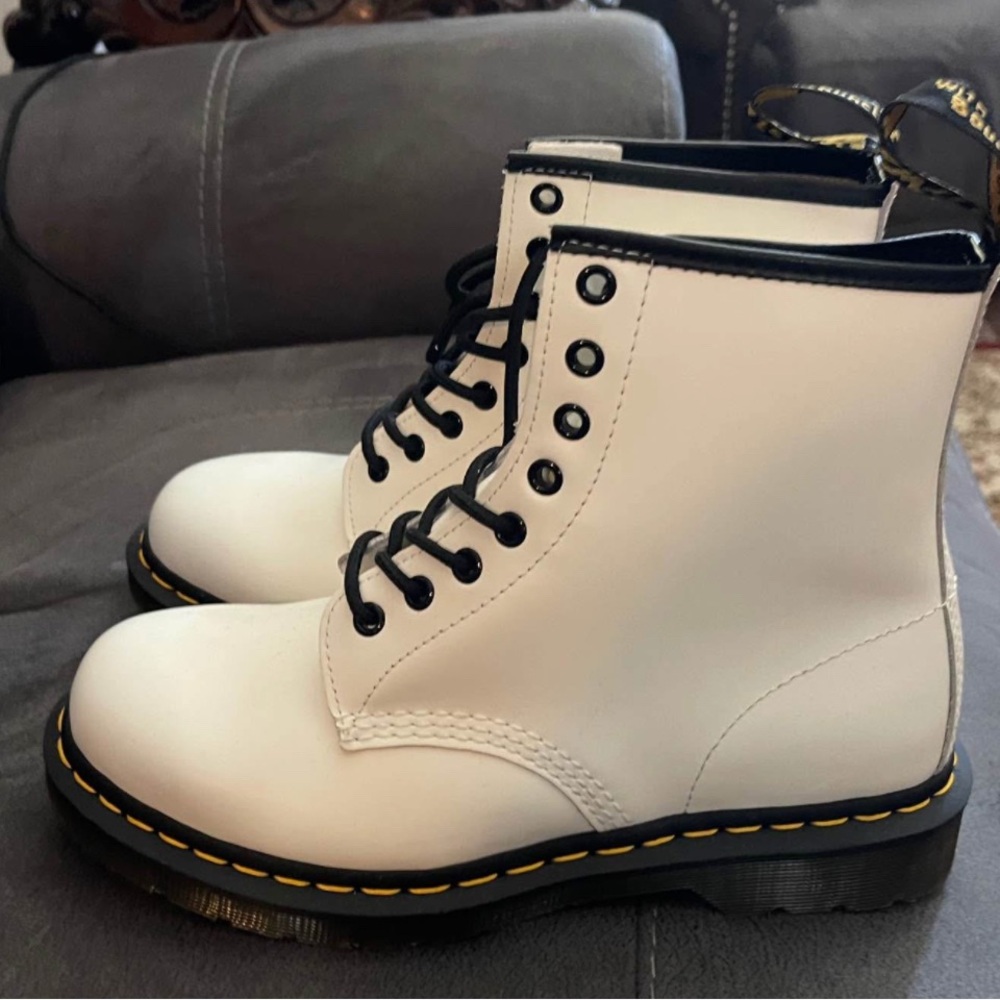 Dr. Martens White and Black Boots